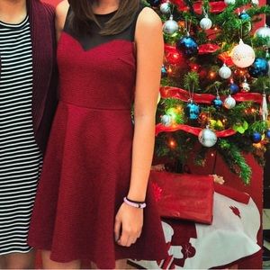 RED forever 21 dress with mesh